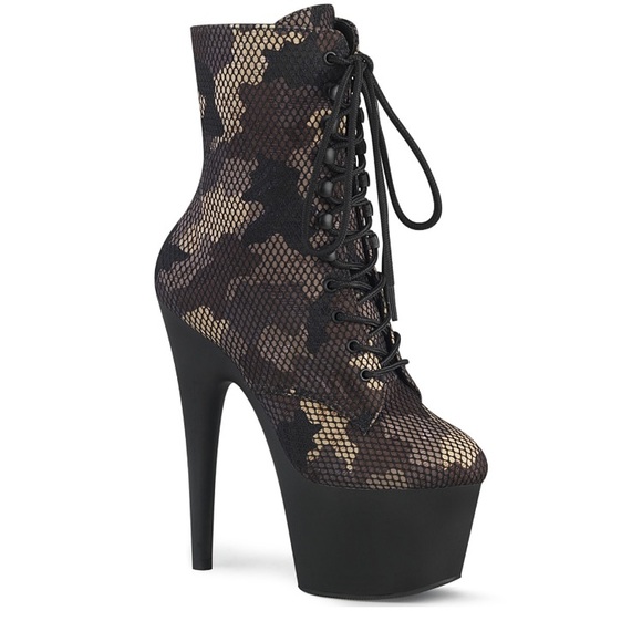 Pleaser Camo Adore Platform Boots - Picture 1 of 4